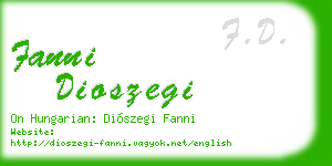 fanni dioszegi business card